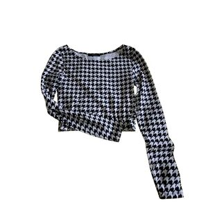 Forever 21 Monochrome Houndstooth Top